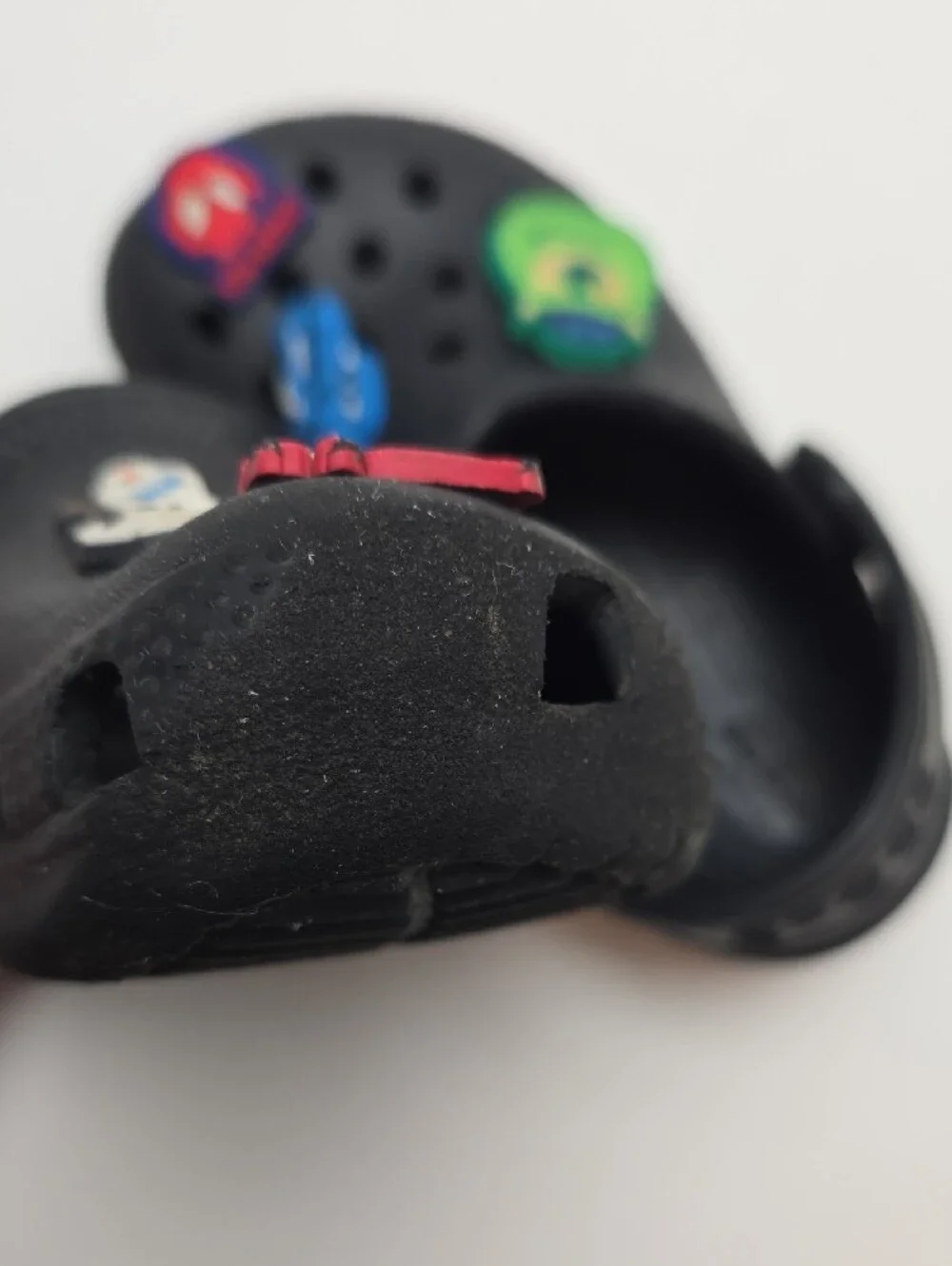 Kids Black Clog Shoes with Fun Pixar Charms Size C7